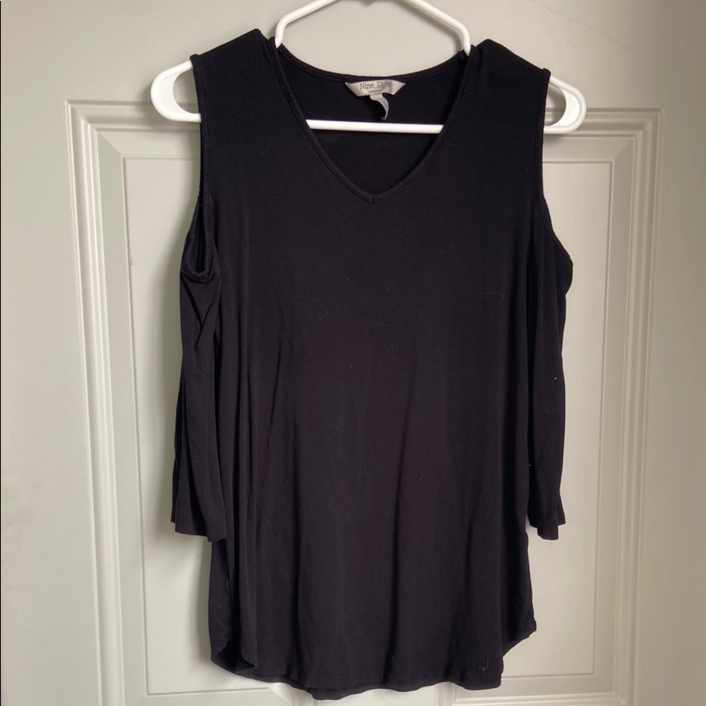 Black Cold Shoulder Top